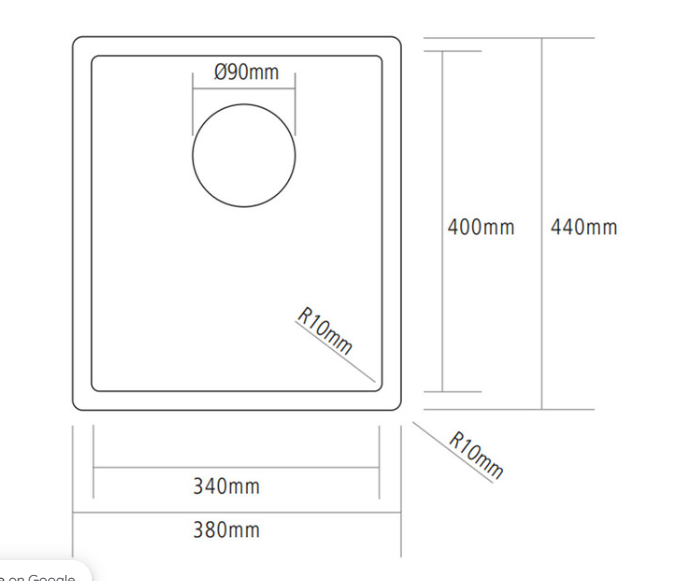 CAPLE MODE 341 INSET / UNDERMOUNT STAINLESS STEEL SINK 1 BOWL 38CM
